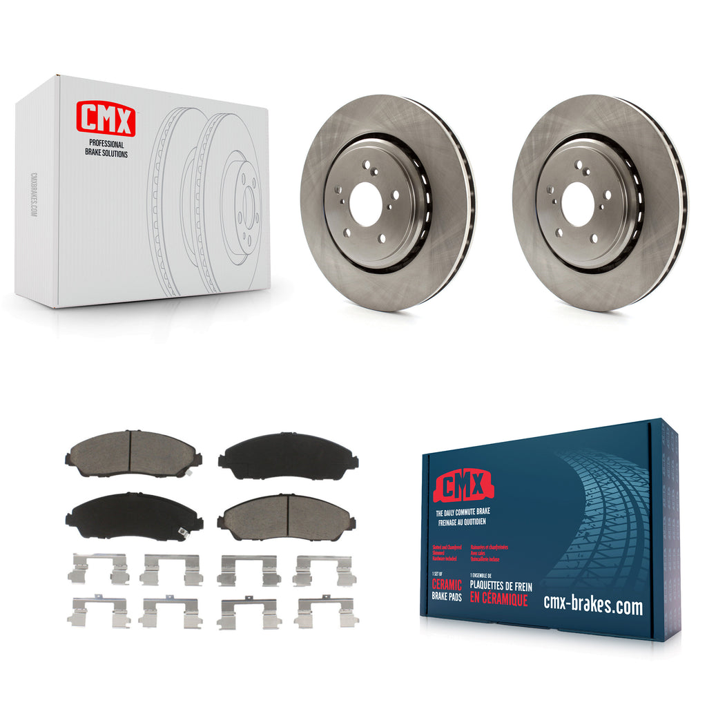 [Front] 2014-2016 Acura MDX Premium OE Brake Rotors & Ceramic Pads Kit For Max Braking