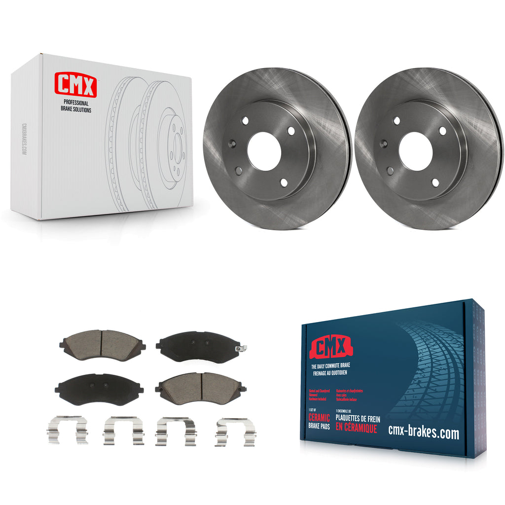 Front Disc Brake Rotor & Ceramic Pad Kit For Suzuki Forenza Reno Chevrolet Optra