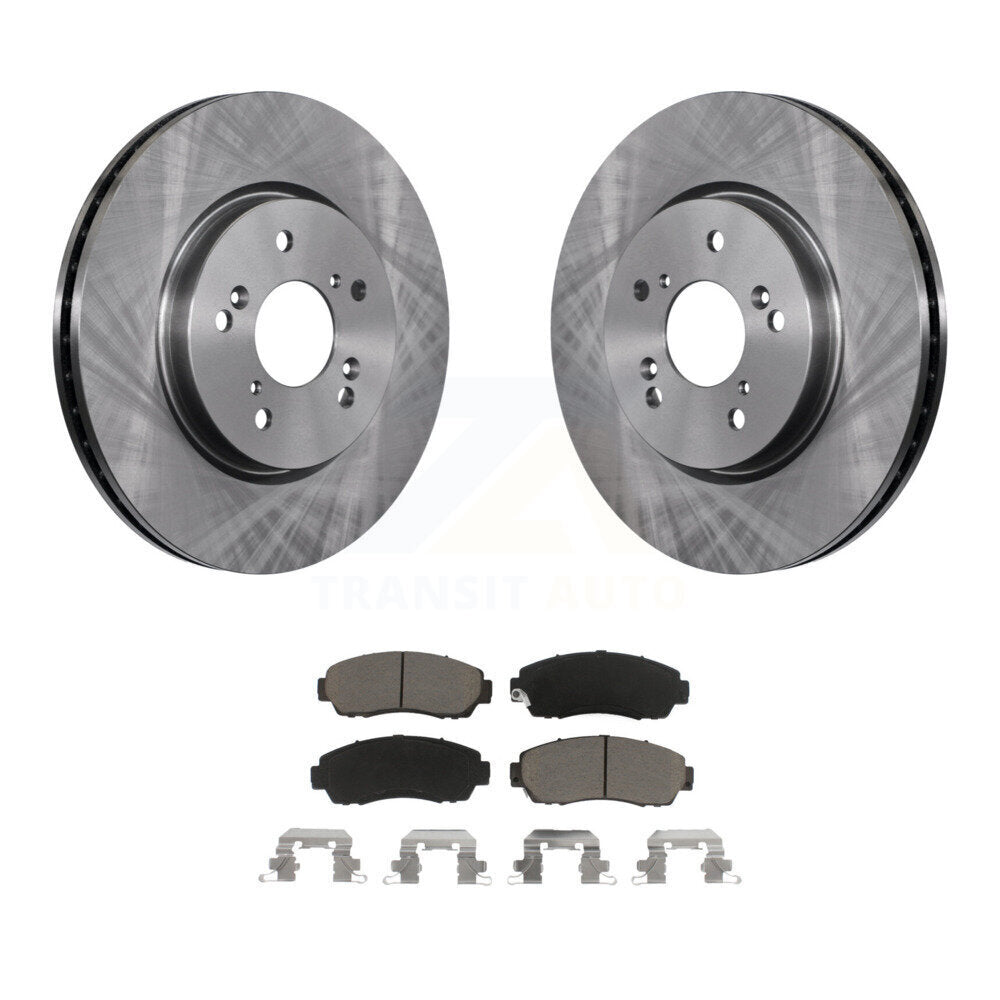 Front Disc Brake Rotor Ceramic Pad Kit For Honda CR-V Acura RDX Accord Crosstour