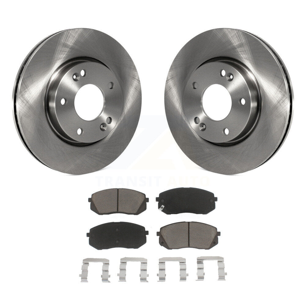 Front Disc Brake Rotors And Ceramic Pads Kit For 2010-2012 Kia Rondo