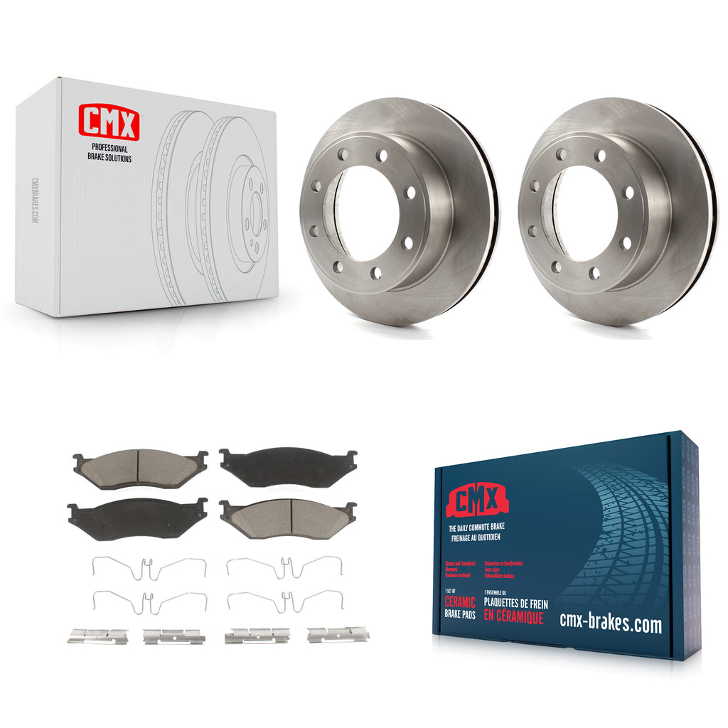 Front Disc Brake Rotors And Ceramic Pads Kit For Ford F-550 Super Duty F-450