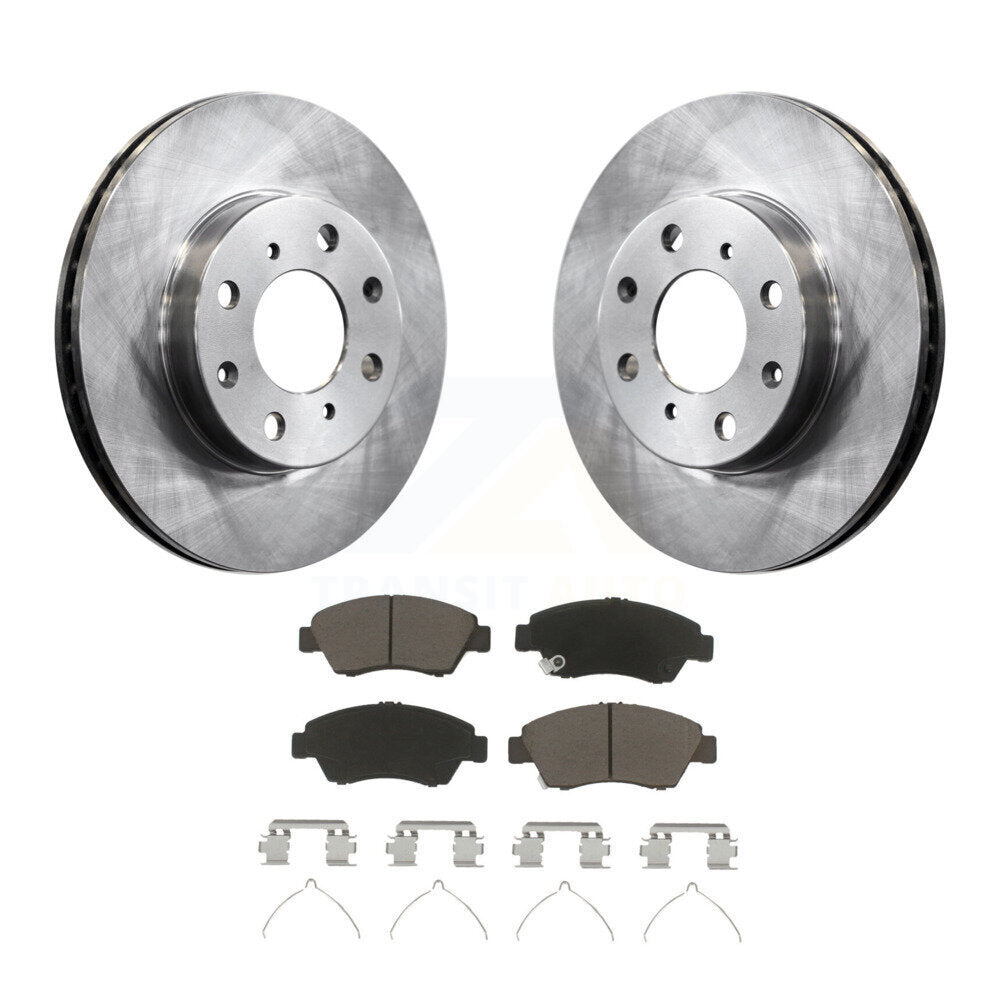 Front Disc Brake Rotors And Ceramic Pads Kit For Honda Civic