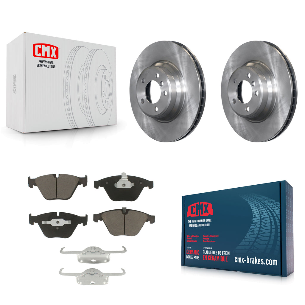 Front Disc Brake Rotors Ceramic Pad Kit For BMW 750Li 745Li 750i 745i 760Li 760i