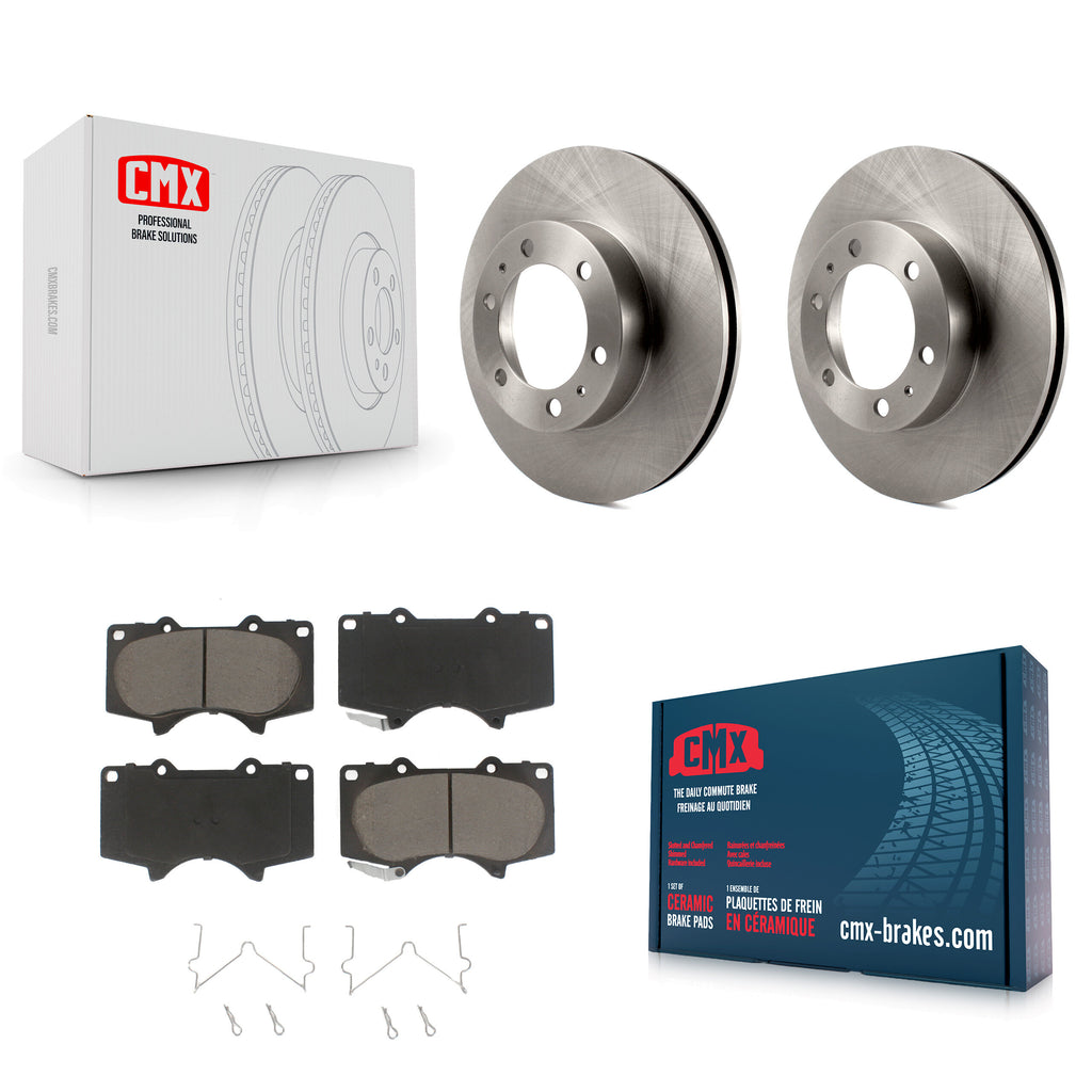 Front Disc Brake Rotors And Ceramic Pad Kit For Toyota Tacoma 4Runner FJ Cruiser