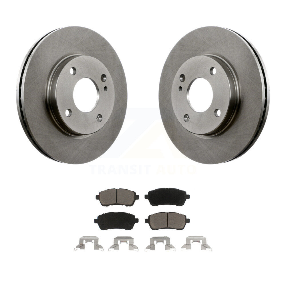 Front Disc Brake Rotors And Ceramic Pads Kit For Ford Fiesta