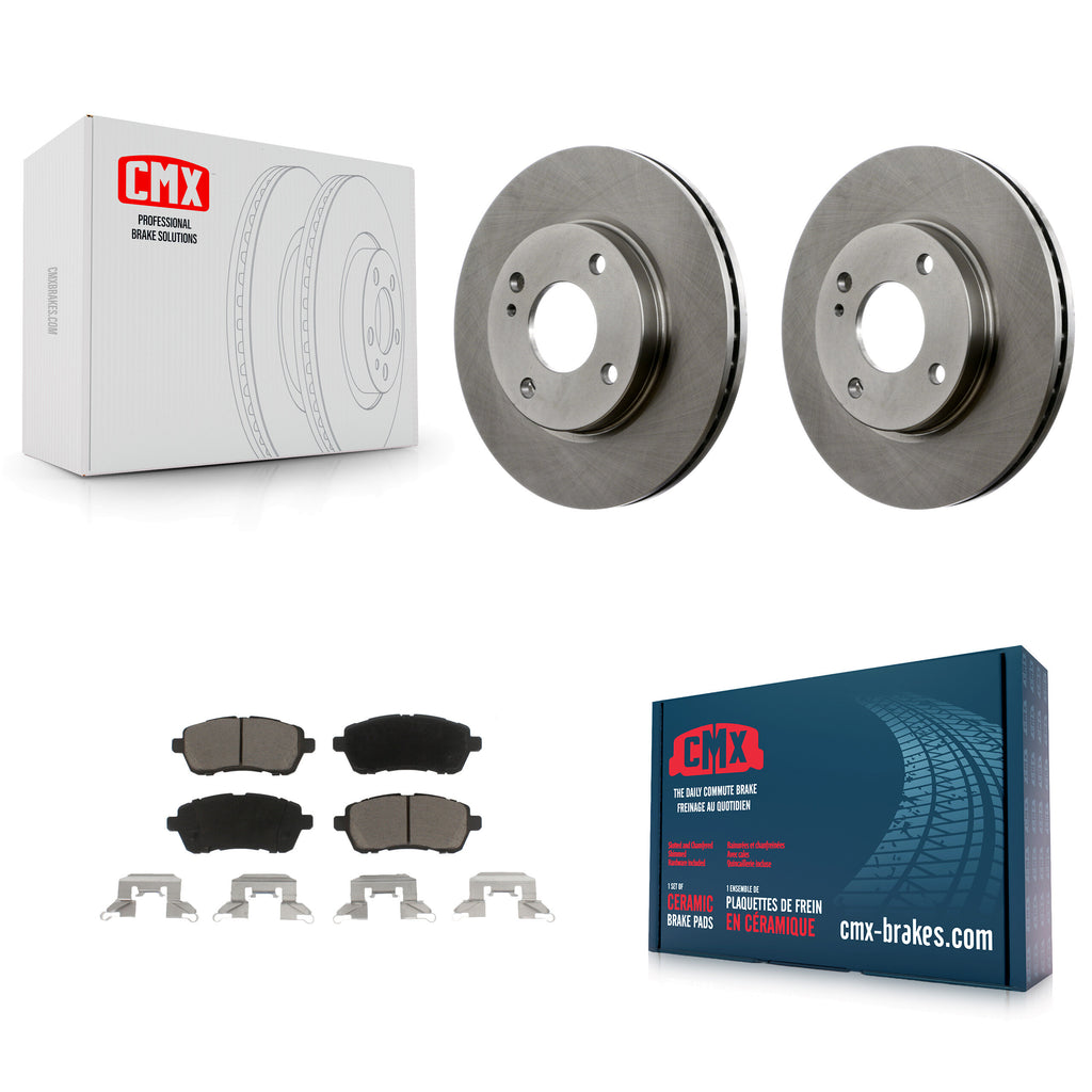 Front Disc Brake Rotors And Ceramic Pads Kit For Ford Fiesta