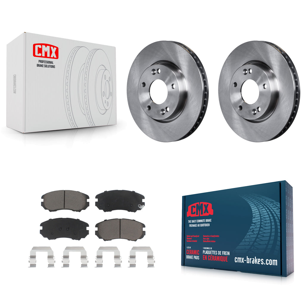 [Front] 2010-2011 Kia Soul 2.0L Premium OE Brake Rotors & Ceramic Pads Kit For Max Braking