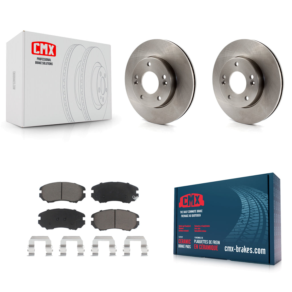 [Front] 2010-2011 Kia Soul 1.6L Premium OE Brake Rotors & Ceramic Pads Kit For Max Braking
