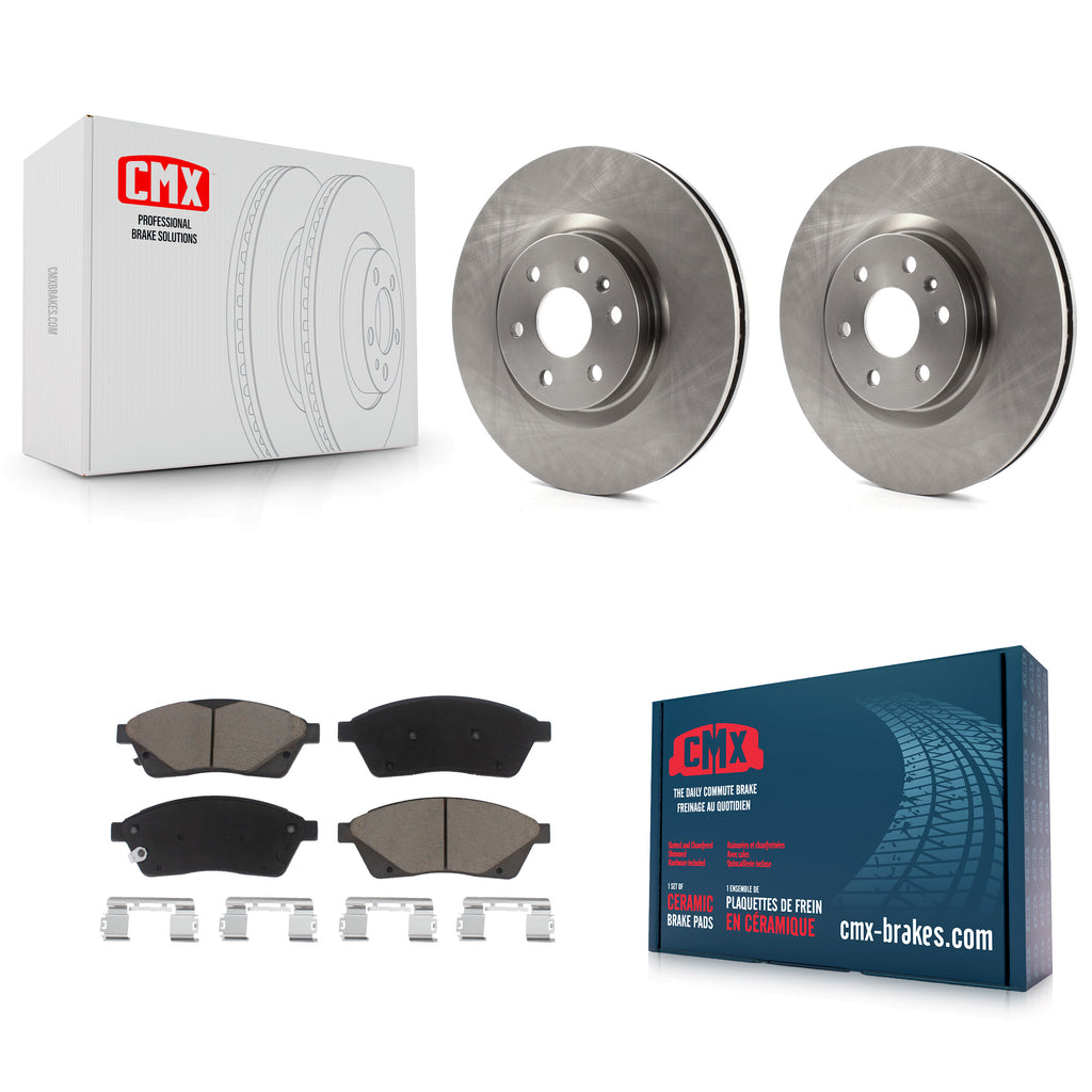 Front Disc Brake Rotors And Ceramic Pads Kit For Cadillac SRX Saab 9-4X