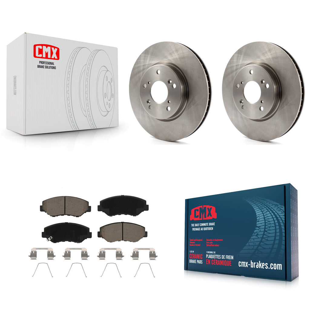 Front Brake Rotor Ceramic Pad Kit For 15 Honda Civic EX with Manual transmission