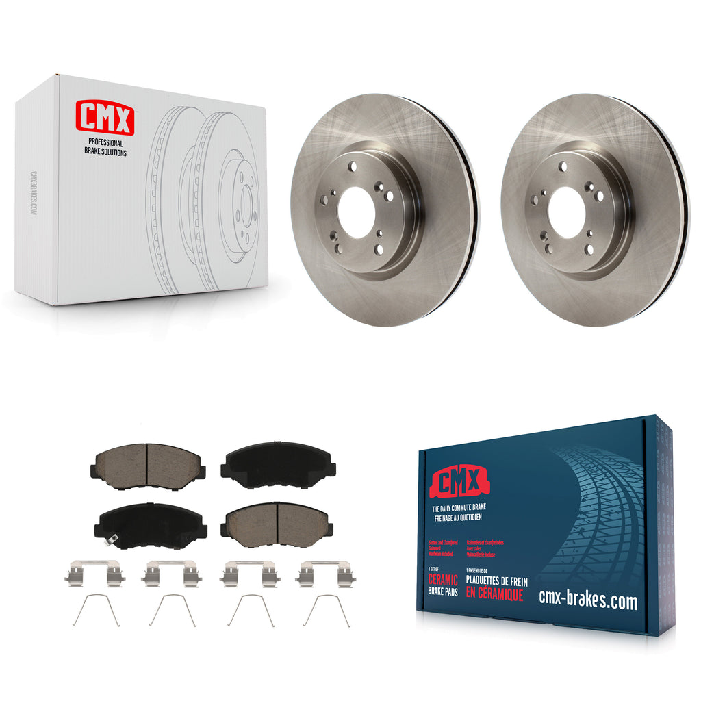 Front Disc Brake Rotors And Ceramic Pads Kit For Honda Civic CR-V Acura ILX