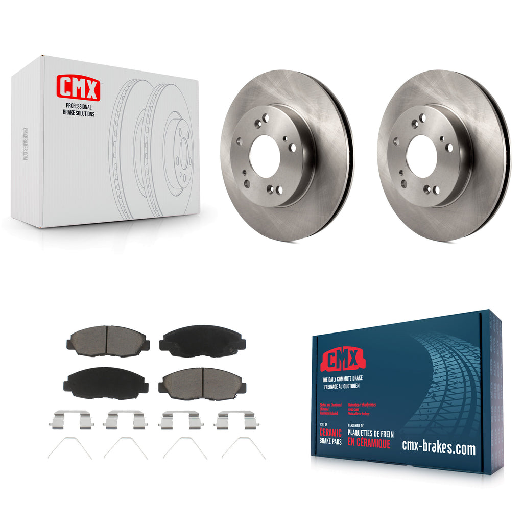 Front Disc Brake Rotors And Ceramic Pads Kit For Honda Civic