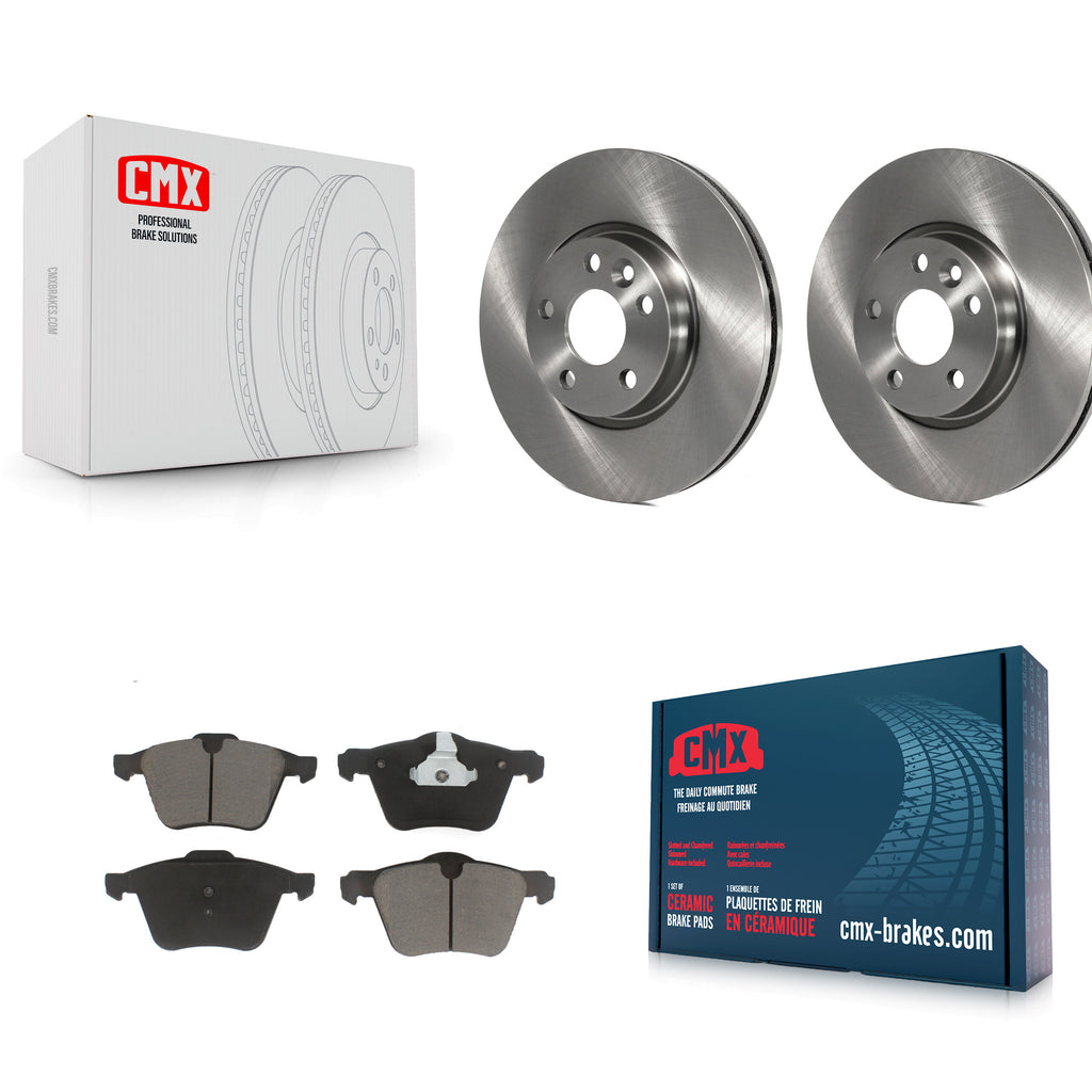 Front Brake Rotor & Ceramic Pad Kit For 2008 Volvo V70 With 300mm Diameter