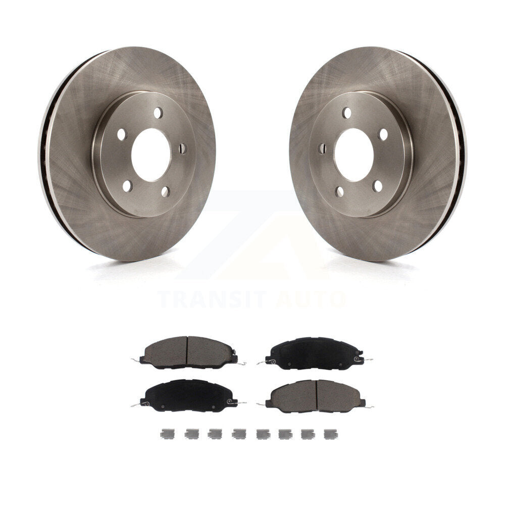 Front Disc Brake Rotors And Ceramic Pads Kit For 2005-2010 Ford Mustang Base