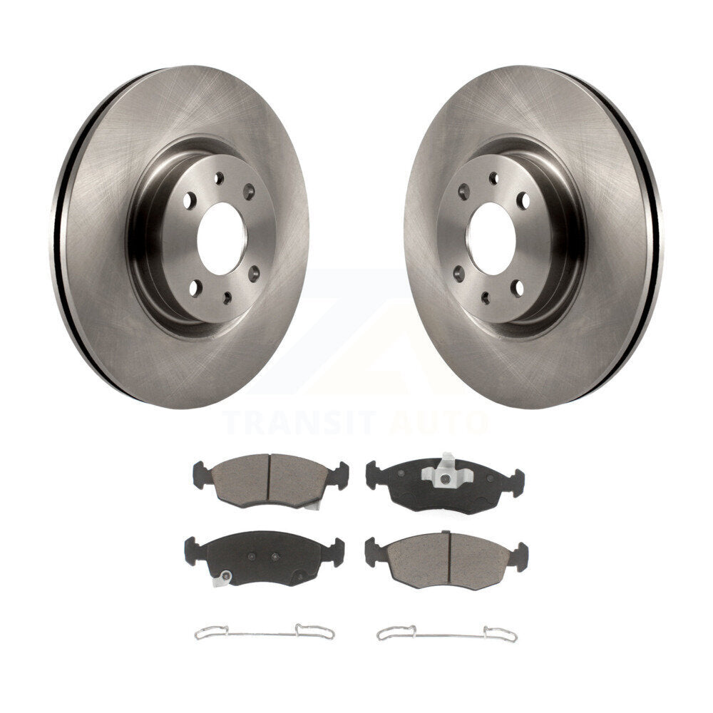 Front Disc Brake Rotors And Ceramic Pads Kit For Fiat 500