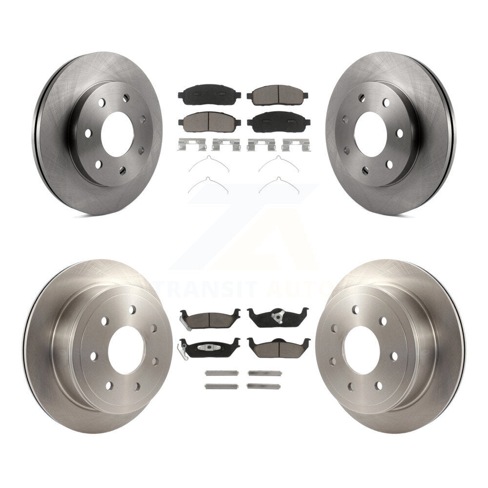 Front Rear Disc Brake Rotor & Ceramic Pad Kit For Ford F-150 Lincoln Mark LT 4WD