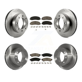 Front Rear Disc Brake Rotors Ceramic Pad Kit For Ford F-250 Super Duty F-350 4WD
