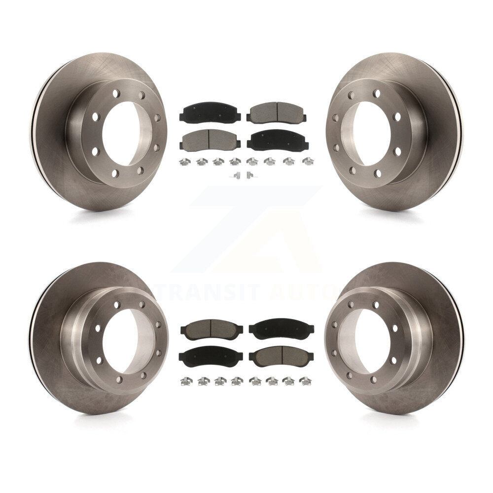 [Front+Rear] 2005-2007 Ford F-350 Super Duty 4WD Premium OE Brake Rotors & Ceramic Pads Kit For Max Braking