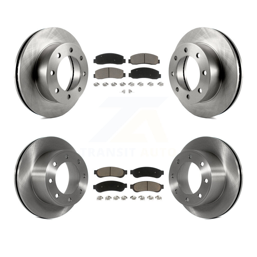 [Front+Rear] 2008-2009 Ford F-250 Super Duty 4WD Premium OE Brake Rotors & Ceramic Pads Kit For Max Braking