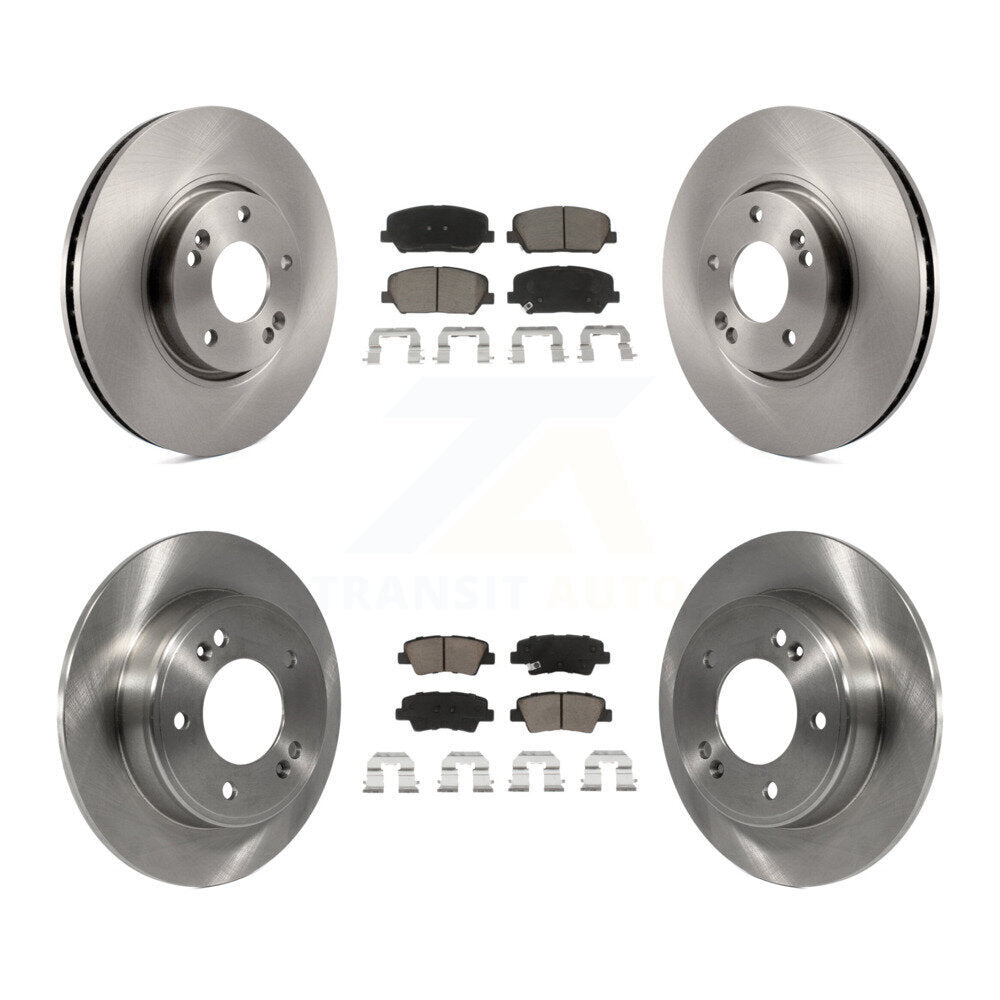 Front Rear Disc Brake Rotors And Ceramic Pads Kit For Kia Forte Forte5 Koup