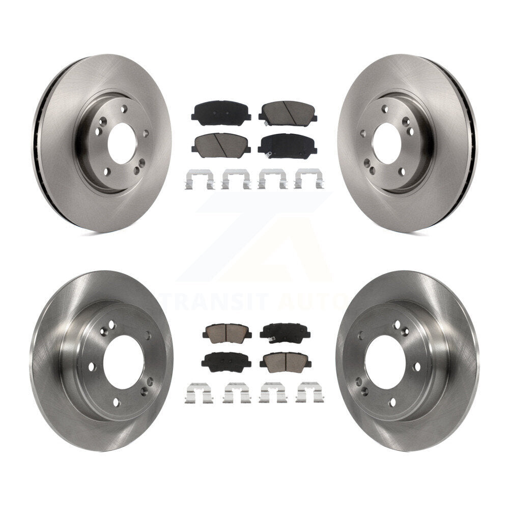Front Rear Disc Brake Rotors Ceramic Pad Kit For Hyundai Veloster Kia Forte Koup