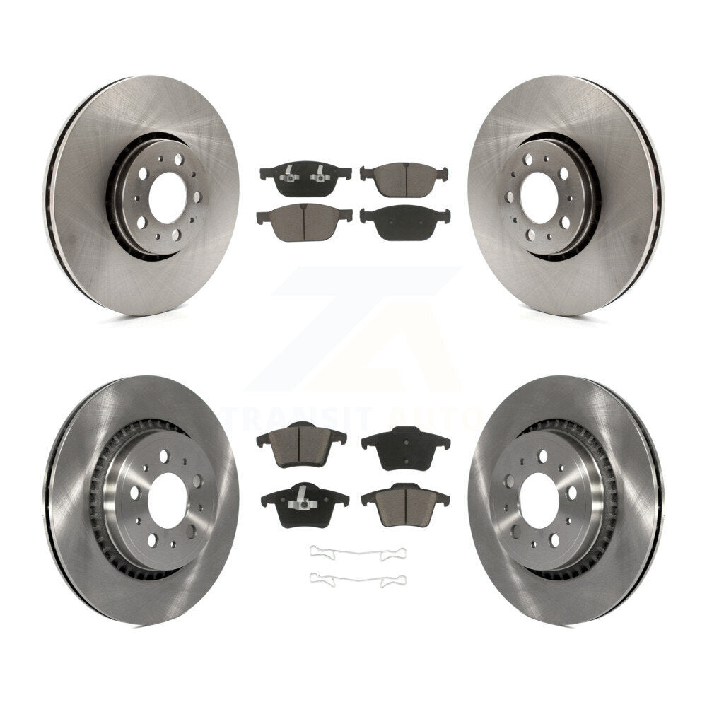 Front Rear Brake Rotors Ceramic Pad Kit For Volvo XC90 With 328mm Diameter Rotor