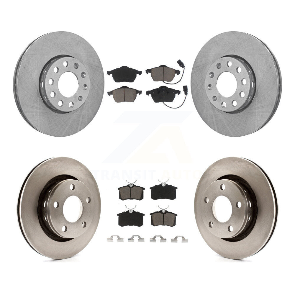 Front Rear Brake Rotors Ceramic Pad Kit For 2002 Volkswagen Passat AWD with 4.0L