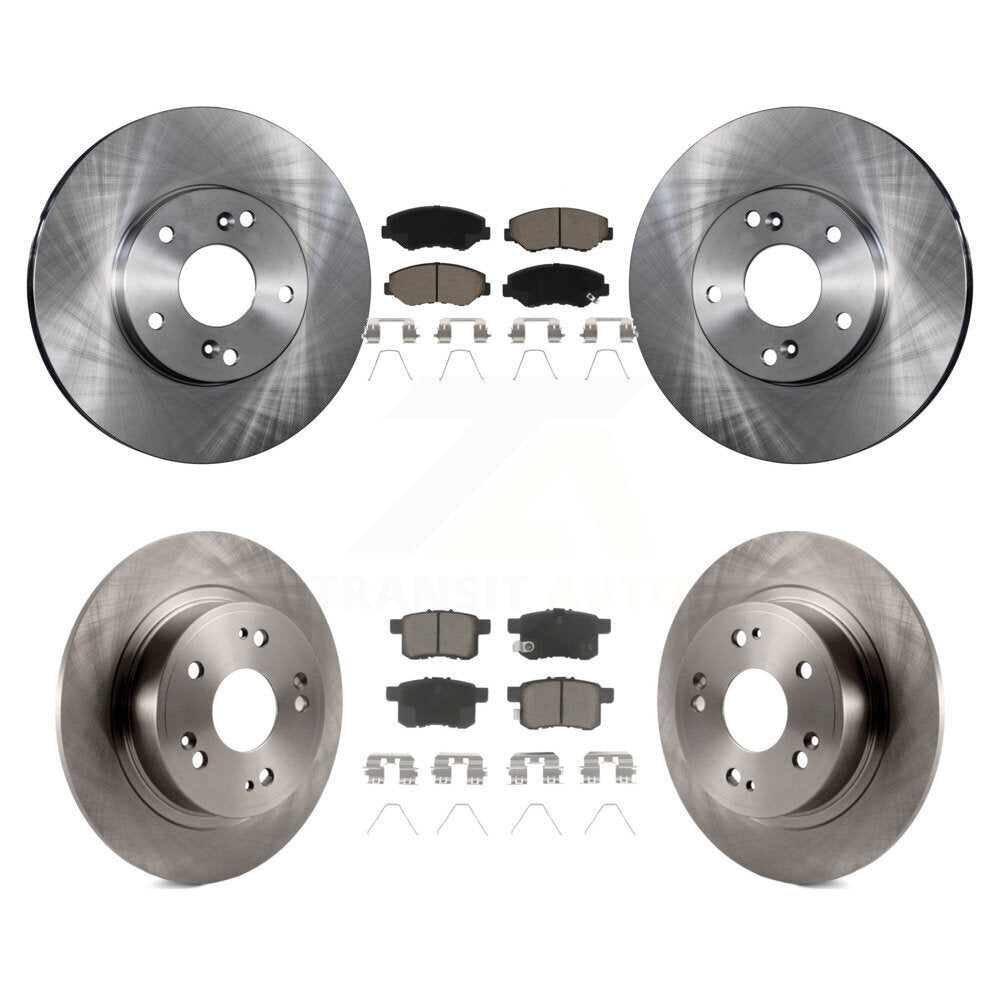 Front Rear Disc Brake Rotors And Ceramic Pads Kit For Honda Accord
