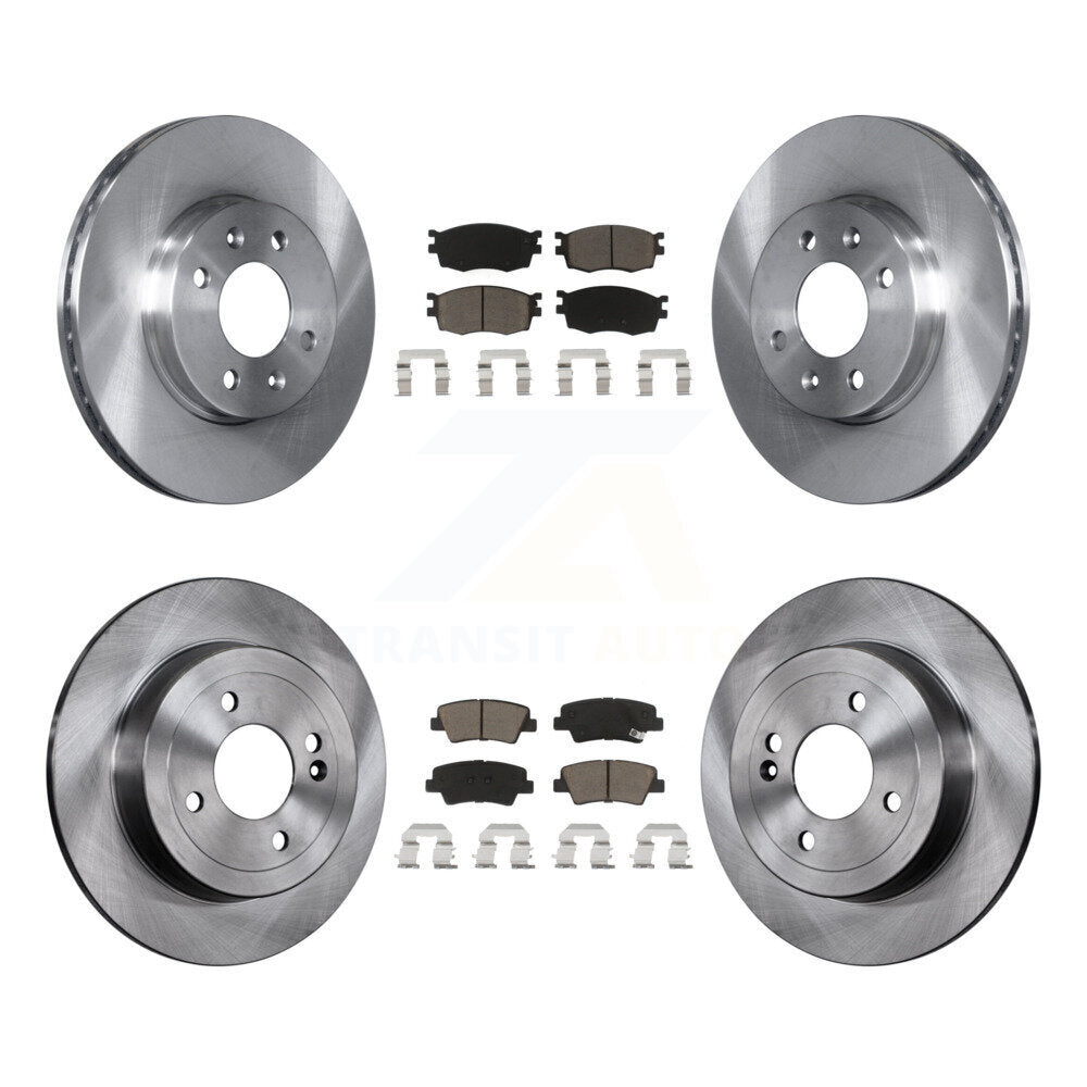 [Front+Rear] 2011 Hyundai Accent Premium OE Brake Rotors & Ceramic Pads Kit For Max Braking