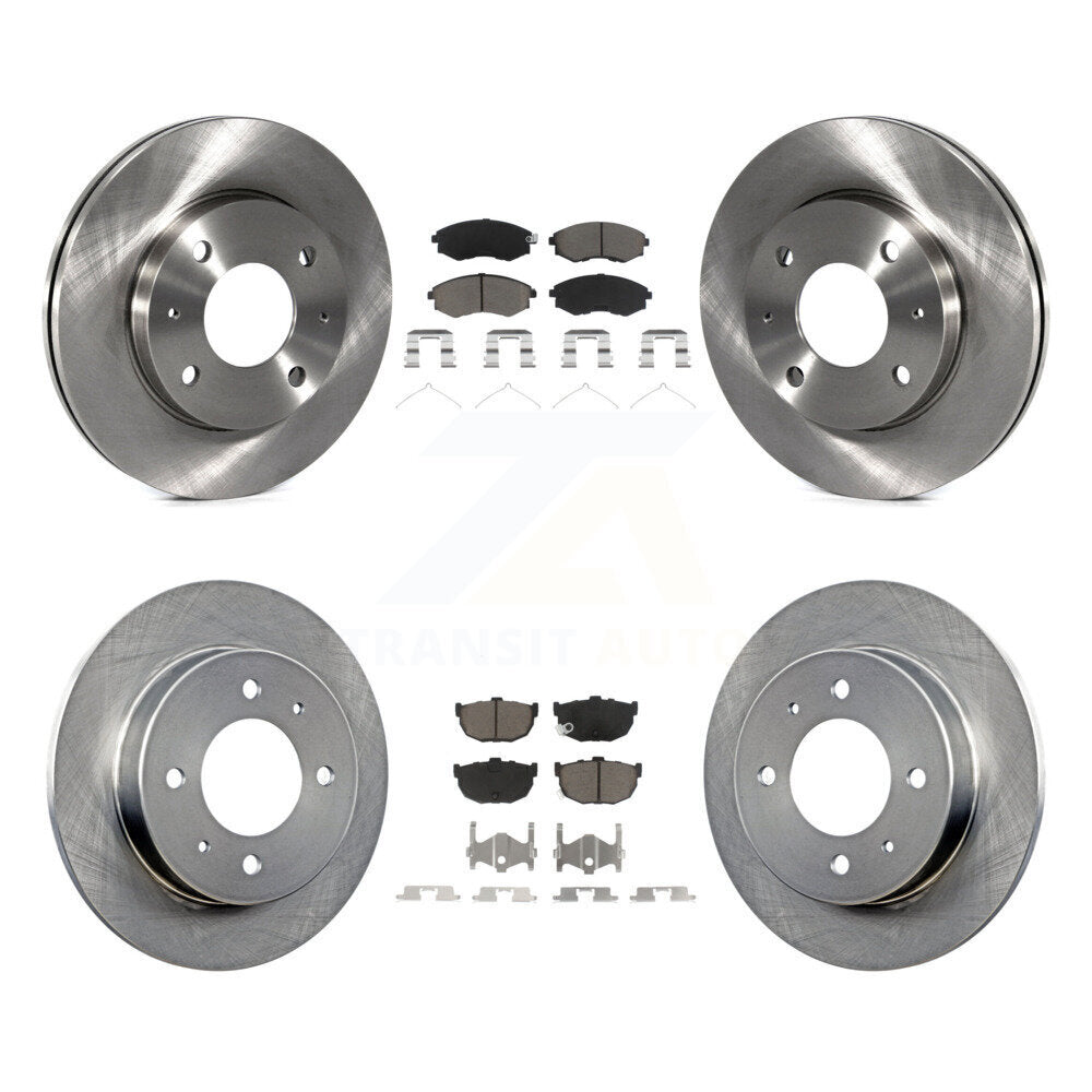 Front Rear Disc Brake Rotors And Ceramic Pads Kit For Hyundai Elantra