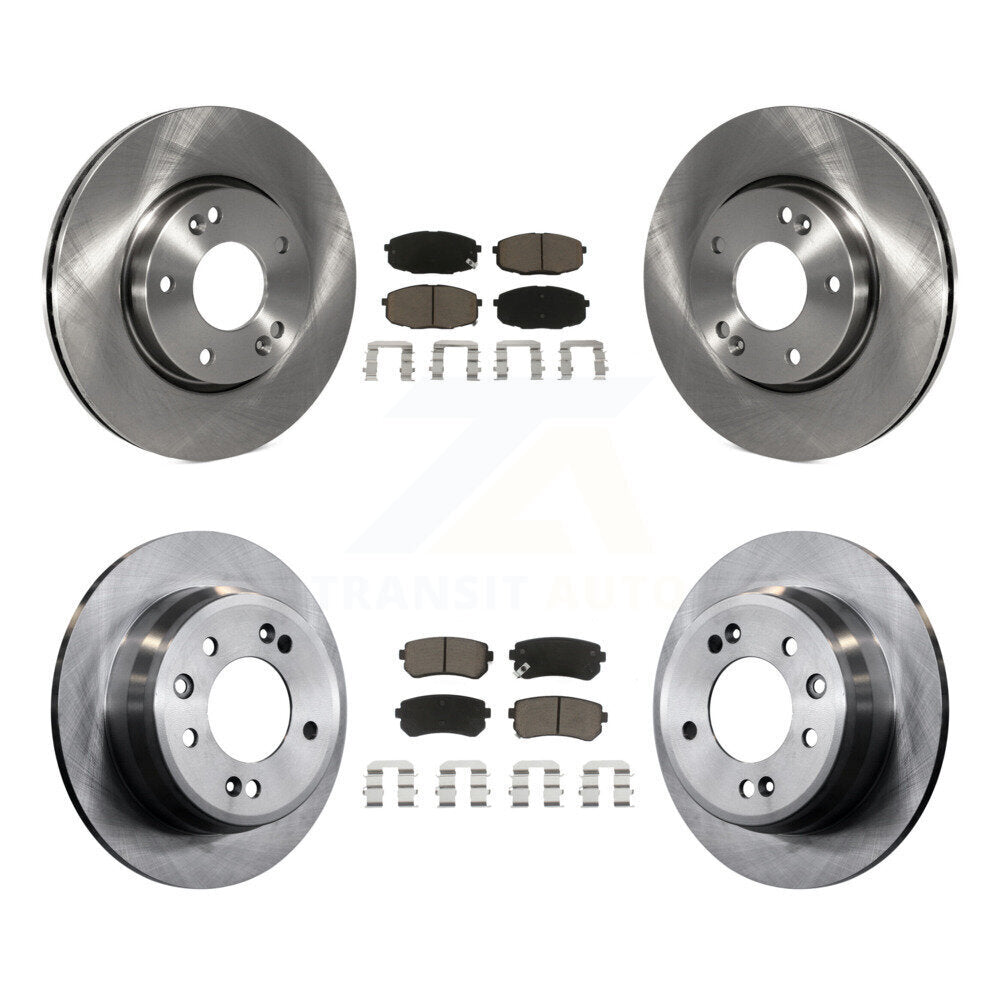 Front Rear Disc Brake Rotors And Ceramic Pads Kit For Hyundai Elantra