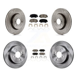 Front Rear Disc Brake Rotors And Ceramic Pads Kit For Kia Rio Hyundai Accent