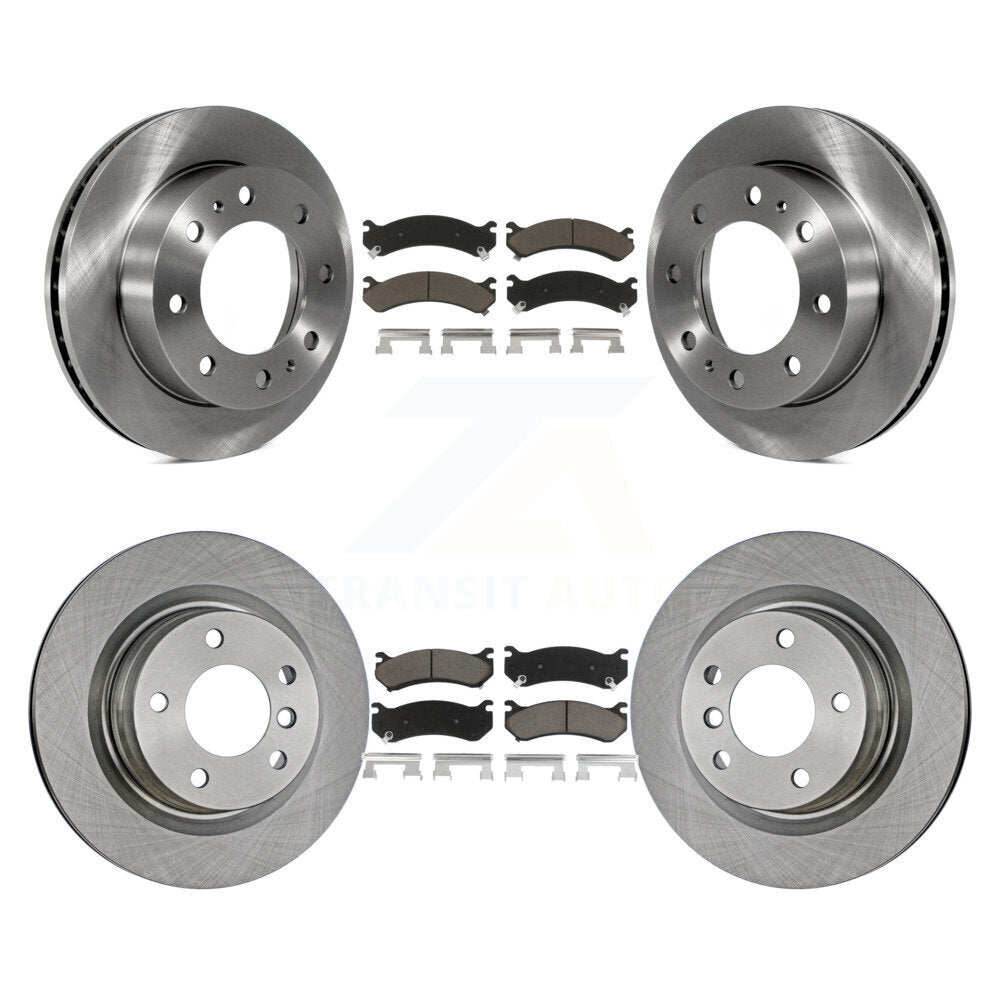 Front Rear Brake Rotors Ceramic Pad Kit For Chevrolet Silverado 2500 HD GMC 3500