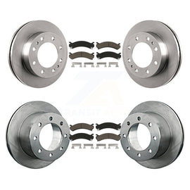 Front Rear Disc Brake Rotors Ceramic Pad Kit For Chevrolet Silverado 3500 HD GMC