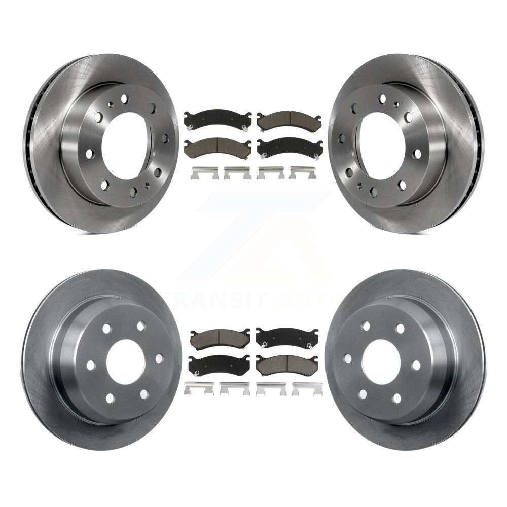 Front Rear Brake Rotors Ceramic Pad Kit For Chevrolet Silverado 2500 HD Suburban