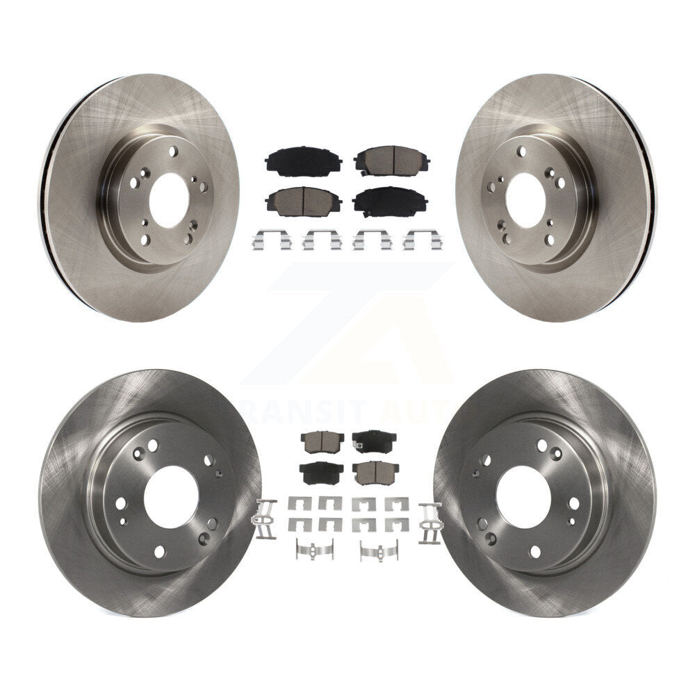 Front Rear Disc Brake Rotors And Ceramic Pads Kit For Honda Civic Acura CSX
