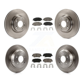 Front Rear Disc Brake Rotors And Ceramic Pads Kit For Hyundai Genesis 3.8L
