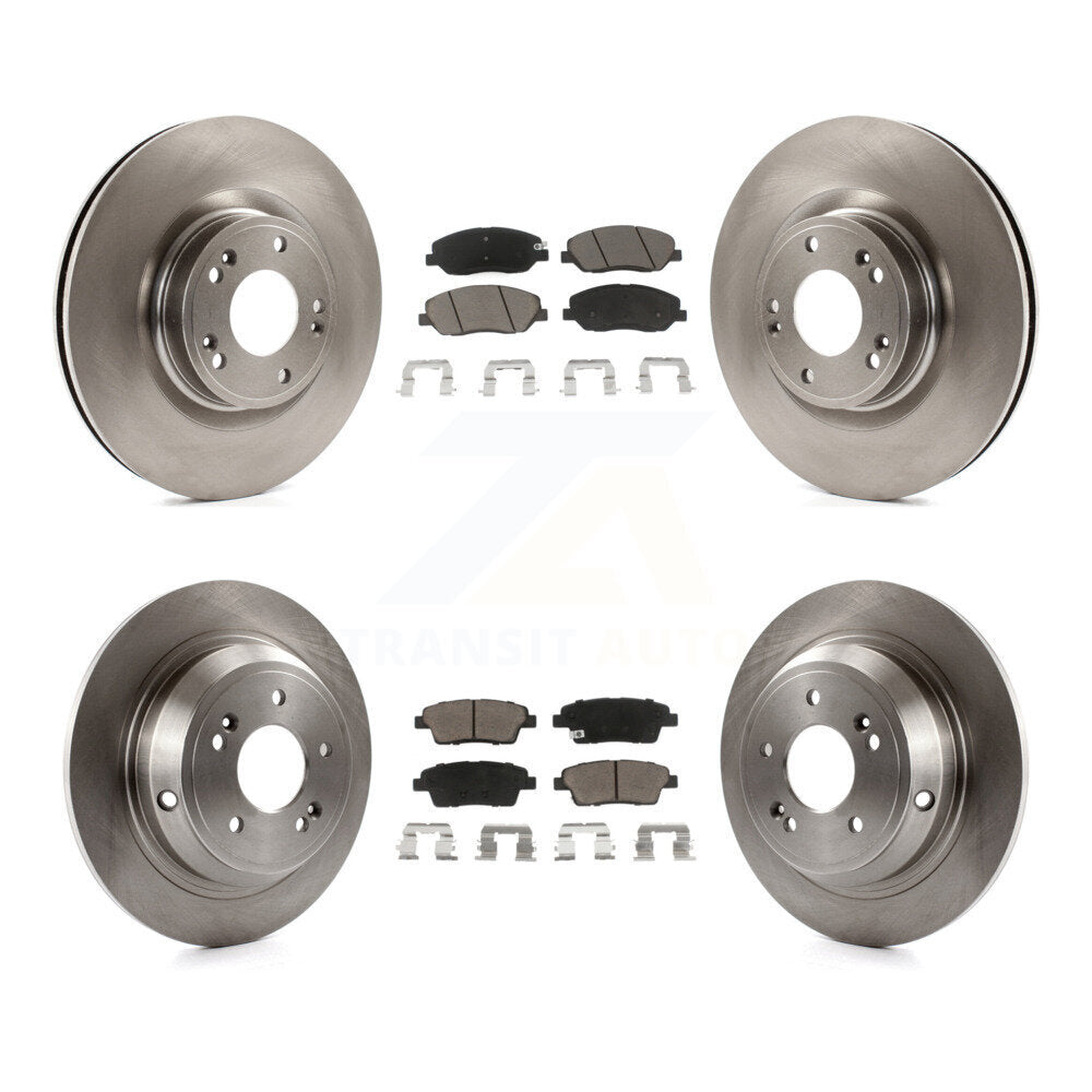 Front Rear Disc Brake Rotors And Ceramic Pads Kit For Hyundai Genesis 3.8L