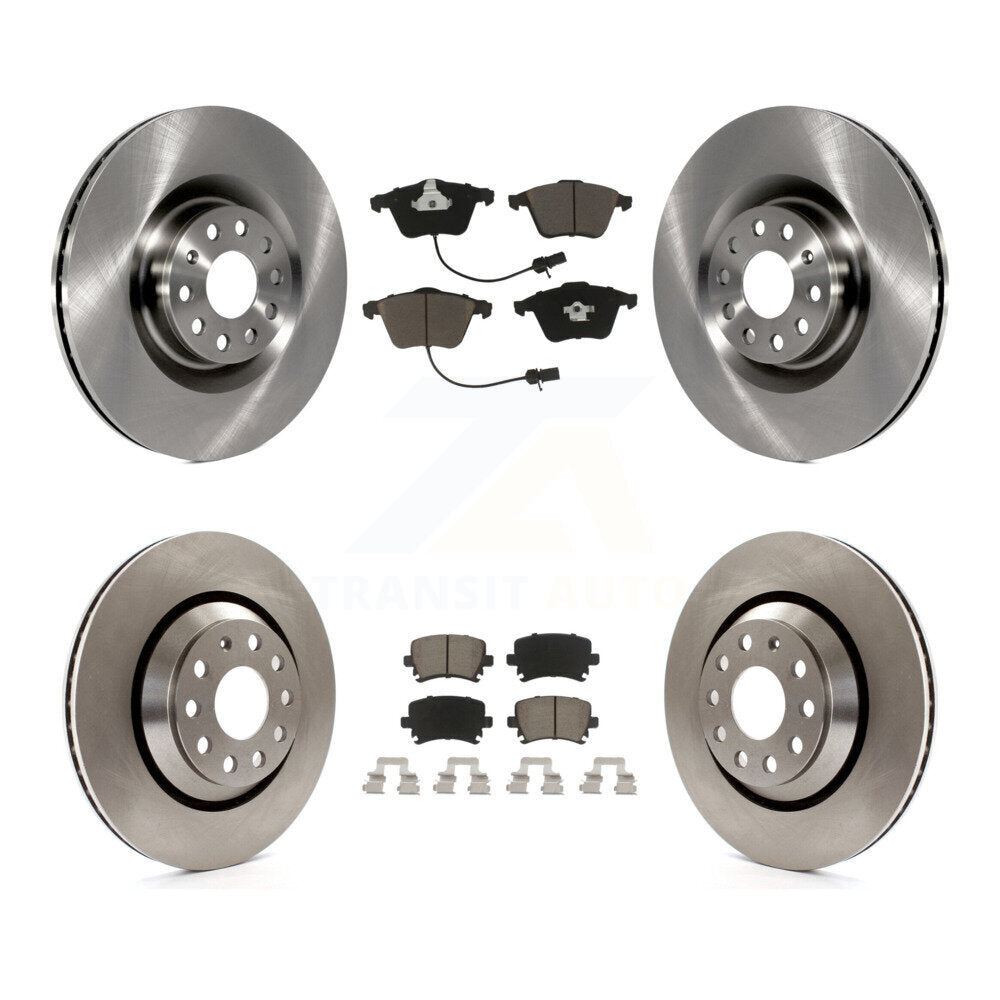 Front Rear Disc Brake Rotors Ceramic Pad Kit For Volkswagen Passat CC Golf R R32
