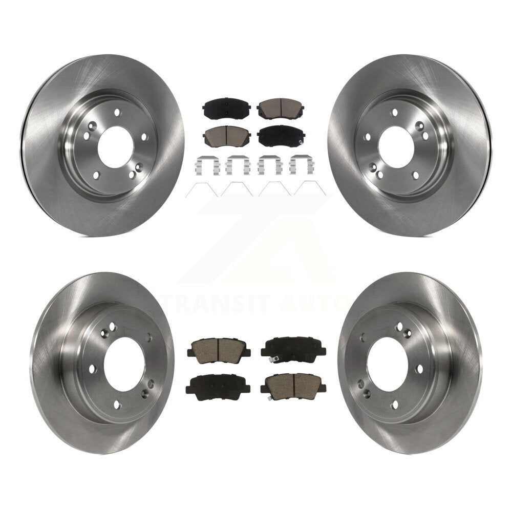 Front Rear Disc Brake Rotors And Ceramic Pads Kit For Kia Soul Forte