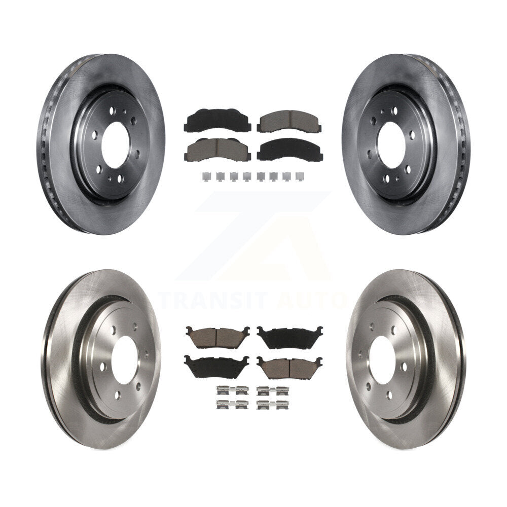 Front Rear Disc Brake Rotors And Ceramic Pads Kit For Ford F-150