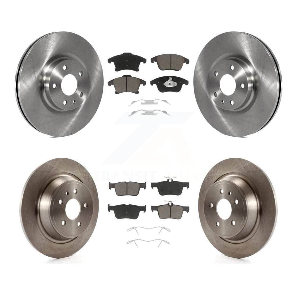 Front Rear Disc Brake Rotors And Ceramic Pads Kit For Ford Fusion Lincoln MKZ