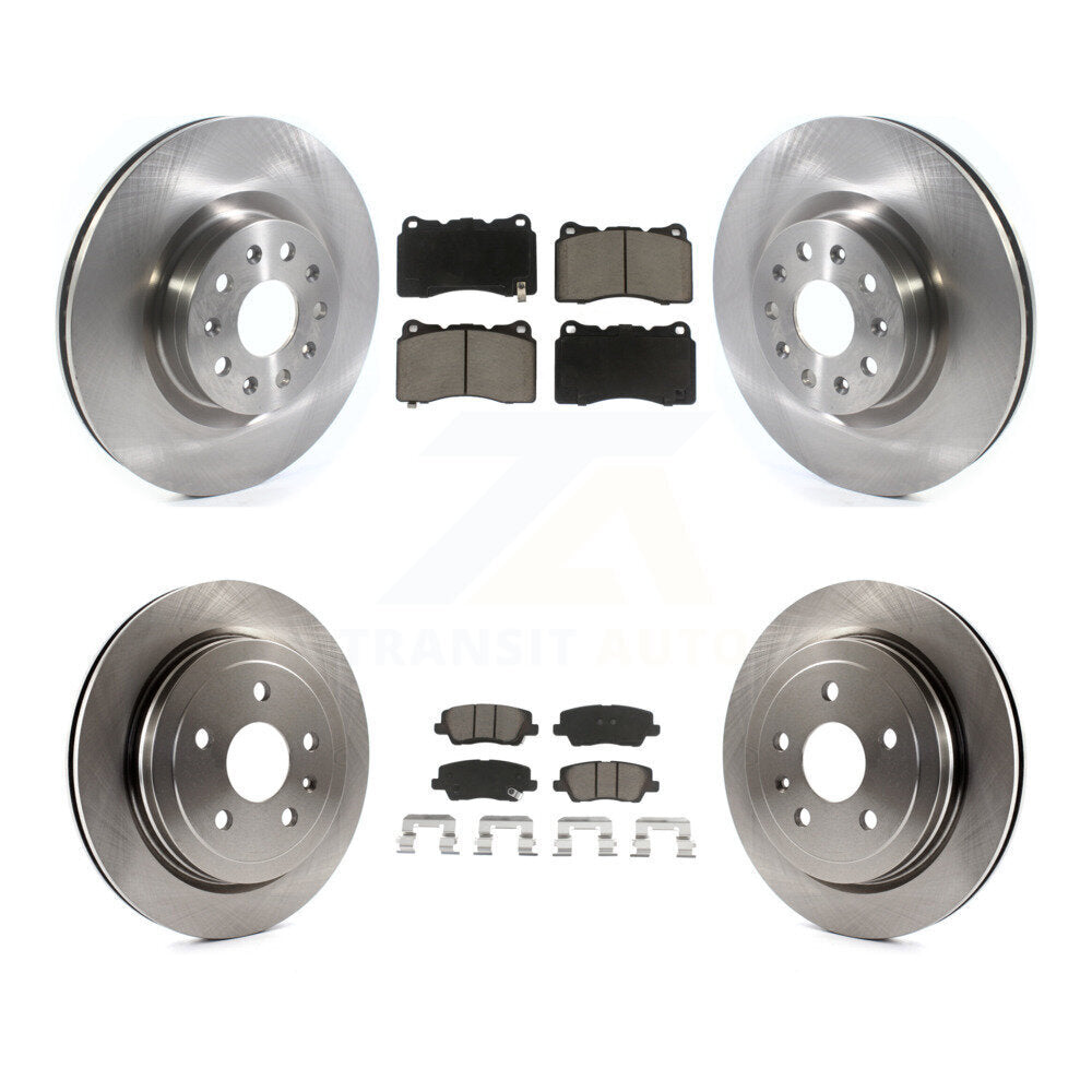 Front Rear Brake Rotors Ceramic Pad Kit For Cadillac CTS With 18" Factory Wheels