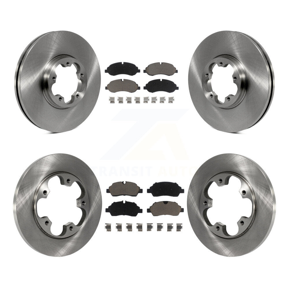 Front Rear Disc Brake Rotor And Ceramic Pad Kit For Ford Transit-250 Transit-350