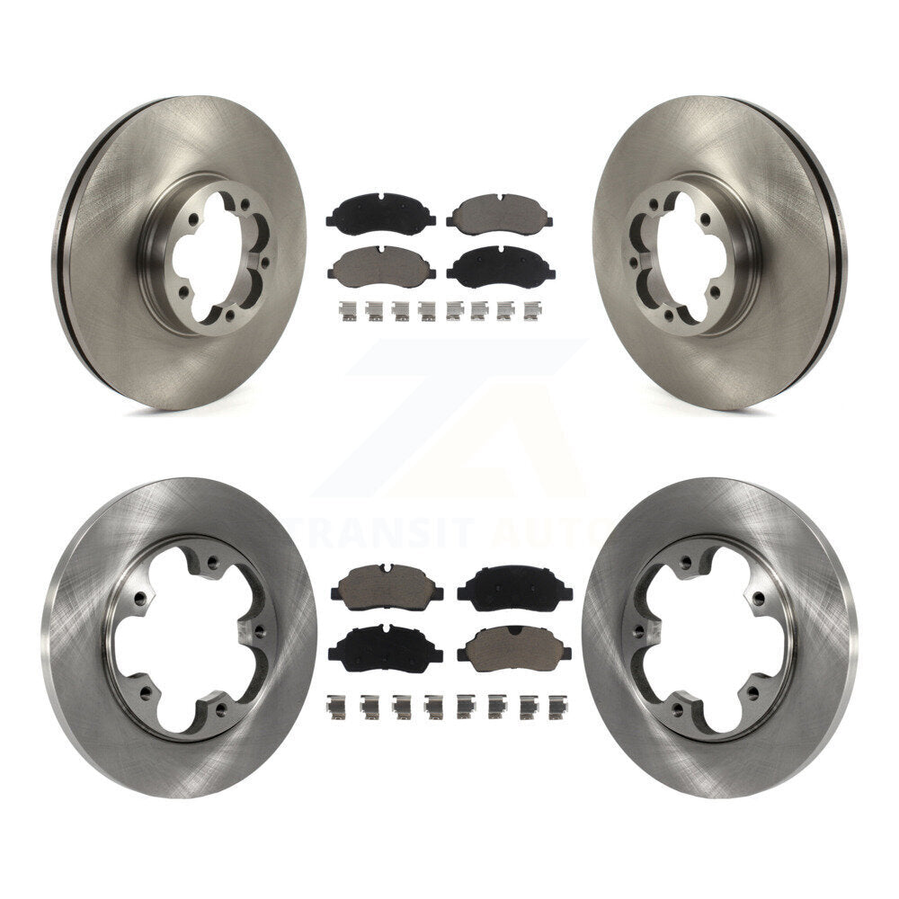 Front Rear Brake Rotor Ceramic Pad Kit For Ford Transit-350 HD With 5 Lug Wheels