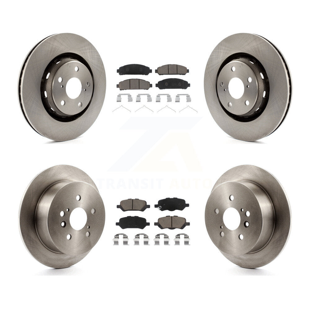 [Front+Rear] 2009-2016 Toyota Venza Premium OE Brake Rotors & Ceramic Pads Kit For Max Braking