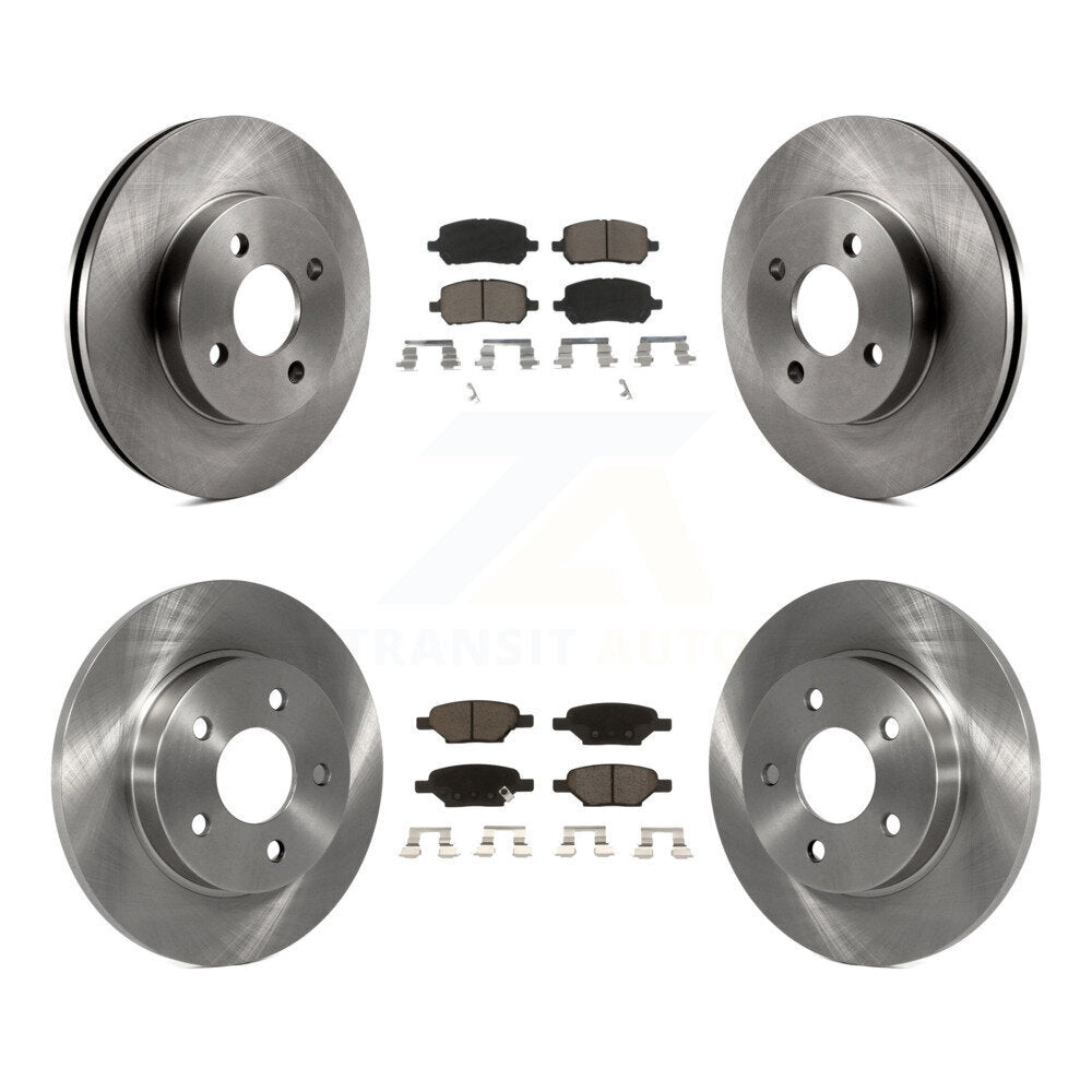 Front Rear Disc Brake Rotors And Ceramic Pads Kit For Pontiac G5 Pursuit