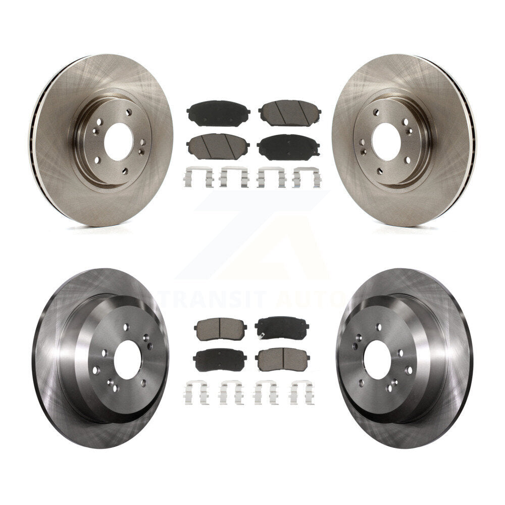 [Front+Rear] 2007-2012 Hyundai Veracruz Premium OE Brake Rotors & Ceramic Pads Kit For Max Braking