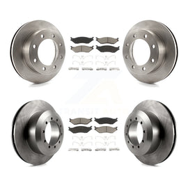 Front Rear Disc Brake Rotors And Ceramic Pad Kit For Ford F-450 Super Duty F-550