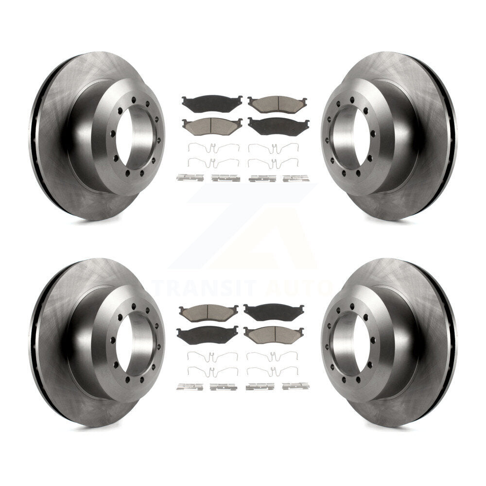 Front Rear Brake Rotors Ceramic Pad Kit For Ford F59 F-53 Motorhome Chassis F-59